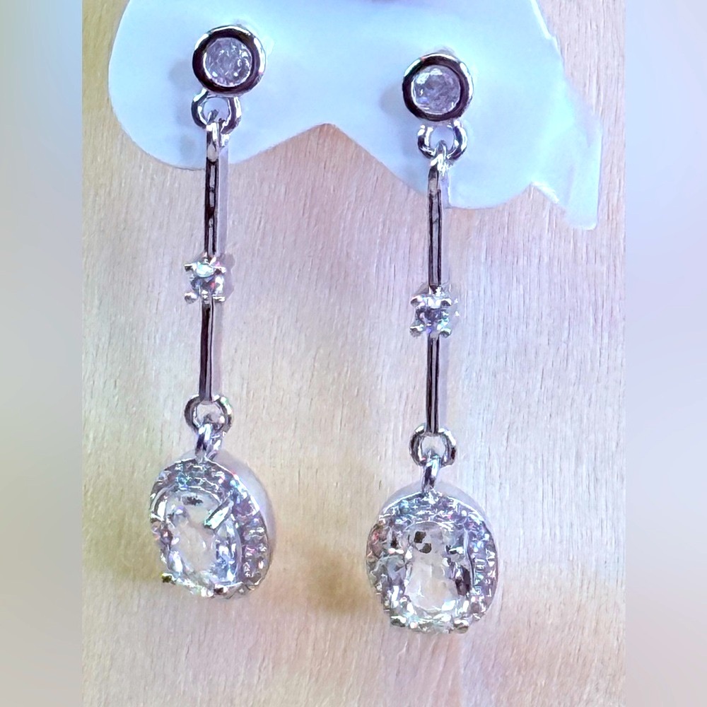 SOLD**Silver Plated Drop Earrings NIP